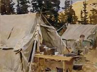 (image for) Handmade oil painting Copy paintings of famous artists John Singer Sargenti's art Camp at Lake O'Hara